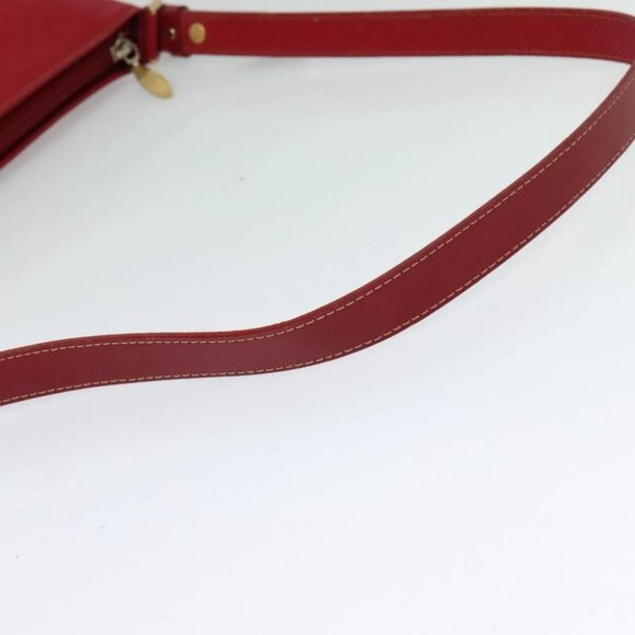 Burberrys Shoulder Bag Leather Red Gold - Picture 12 of 14